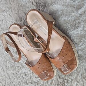 Sol Sana Joel espadrilles platform wedge heels ankle wrap strap sandals size 7